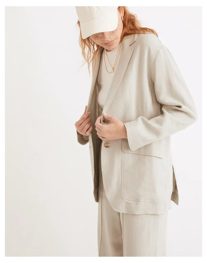 Women Plus Breezewoven Larsen Blazer Ashen Sage Madewell Jackets