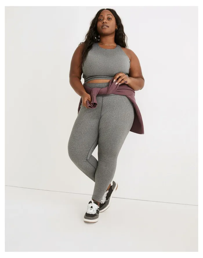 Women Plus Curvy MWL Form High Rise 28034 Leggings In Heathered Charcoal Hthr Charcoal Madewell Activewear