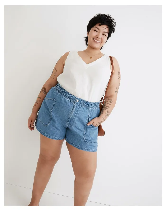 Women Plus Denim Pull On Utility Shorts In Grandfield Wash Grandfield Wash Madewell Shorts Women Plus Denim Pull On Utility Shorts In Grandfield Wash Grandfield Wash Madewell Shorts