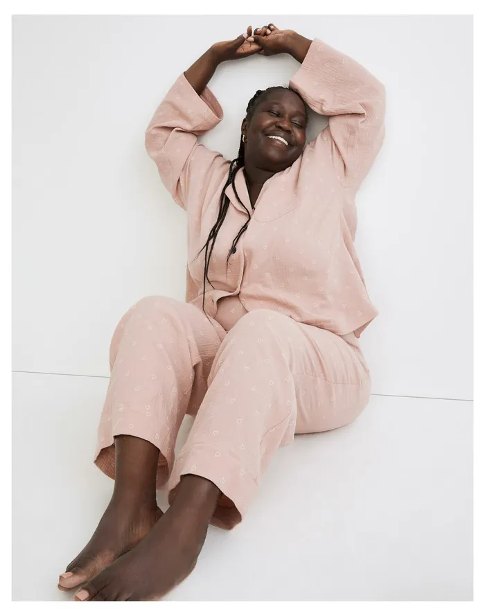 Women Plus Lightestspun Oversized Long Pajama Set In Open Hearts Dusty Blush Madewell Pajamas Women Plus Lightestspun Oversized Long Pajama Set In Open Hearts Dusty Blush Madewell Pajamas