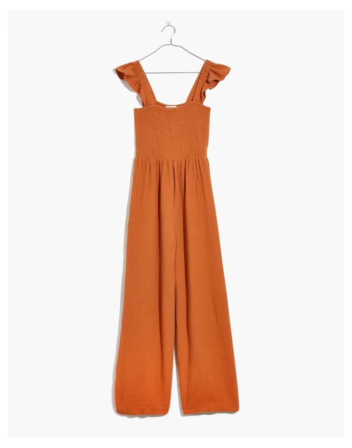 Women Plus Lightspun Lucie Flutter Sleeve Jumpsuit Mulled Cider Madewell Dresses