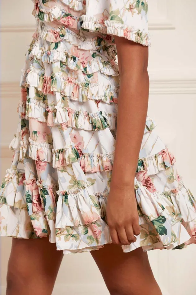 Women Printed Dresses Needle and Thread Harlequin Rose Crepe Mini Dress Multi Women Printed Dresses Needle and Thread Harlequin Rose Crepe Mini Dress Multi