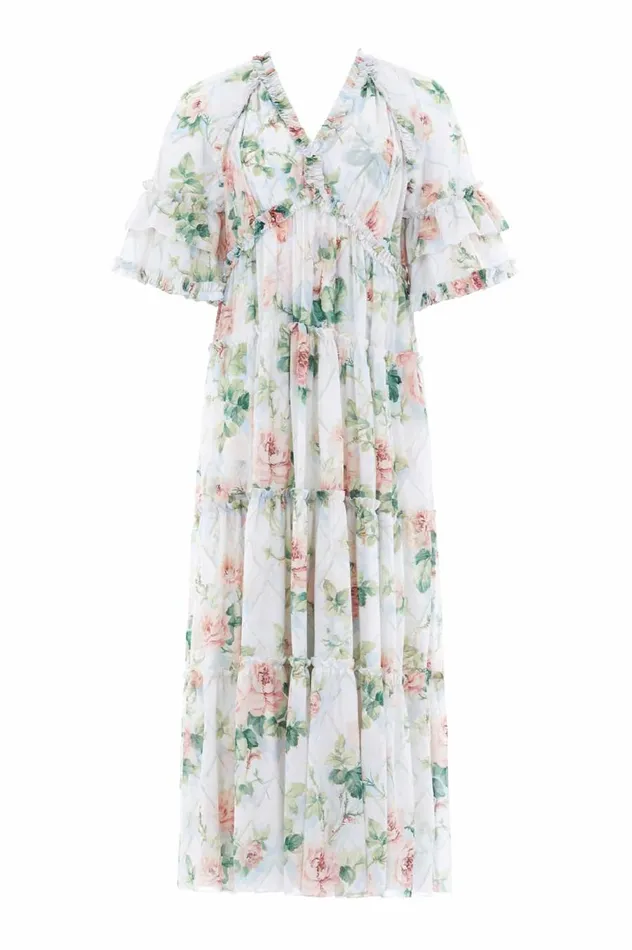 Women Printed Dresses Needle and Thread Harlequin Rose Dora Chiffon Ankle Gown Multi Women Printed Dresses Needle and Thread Harlequin Rose Dora Chiffon Ankle Gown Multi