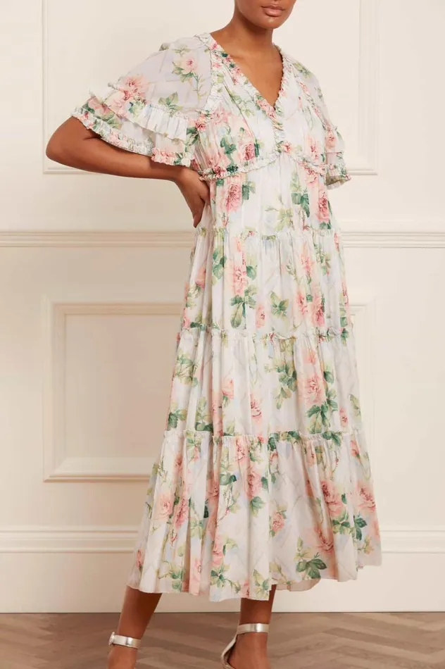 Women Printed Dresses Needle and Thread Harlequin Rose Dora Chiffon Ankle Gown Multi Women Printed Dresses Needle and Thread Harlequin Rose Dora Chiffon Ankle Gown Multi