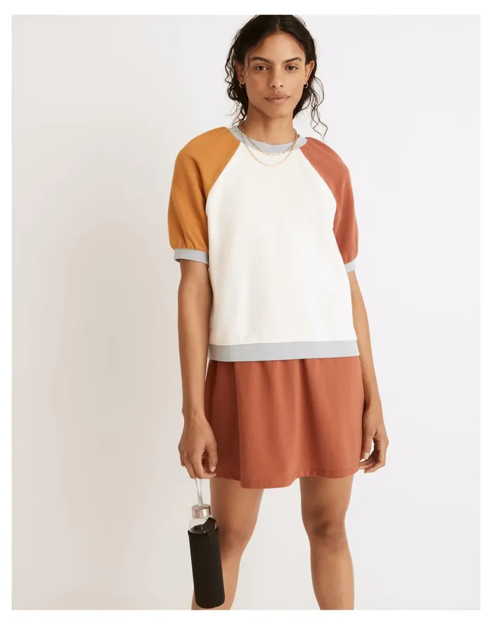 Women Puff Sleeve Sweatshirt Tee Antique Cream Madewell Sweatshirts and Sweatpants