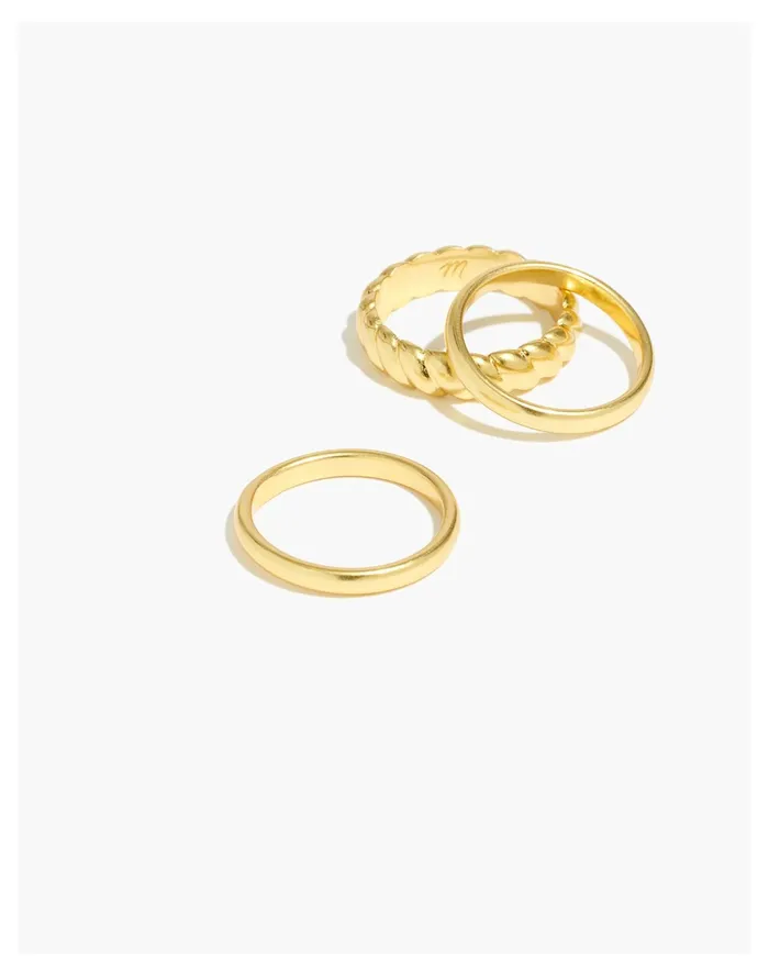 Women Puffed Ring Set Vintage Gold Madewell Rings