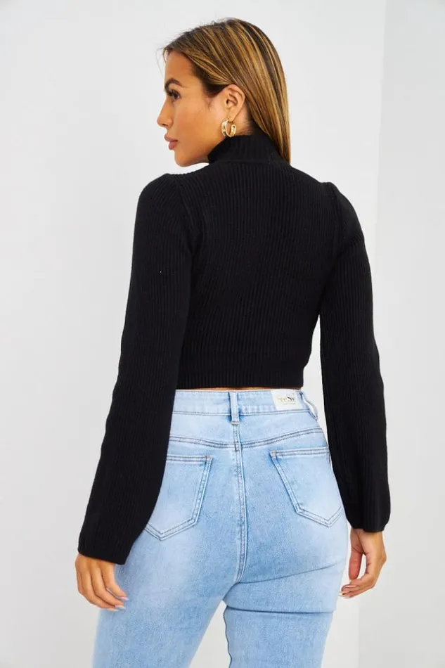 Women Pull Court En Mailles Noir Black Brentiny Paris Sweaters and Sweatshirts Women Pull Court En Mailles Noir Black Brentiny Paris Sweaters and Sweatshirts