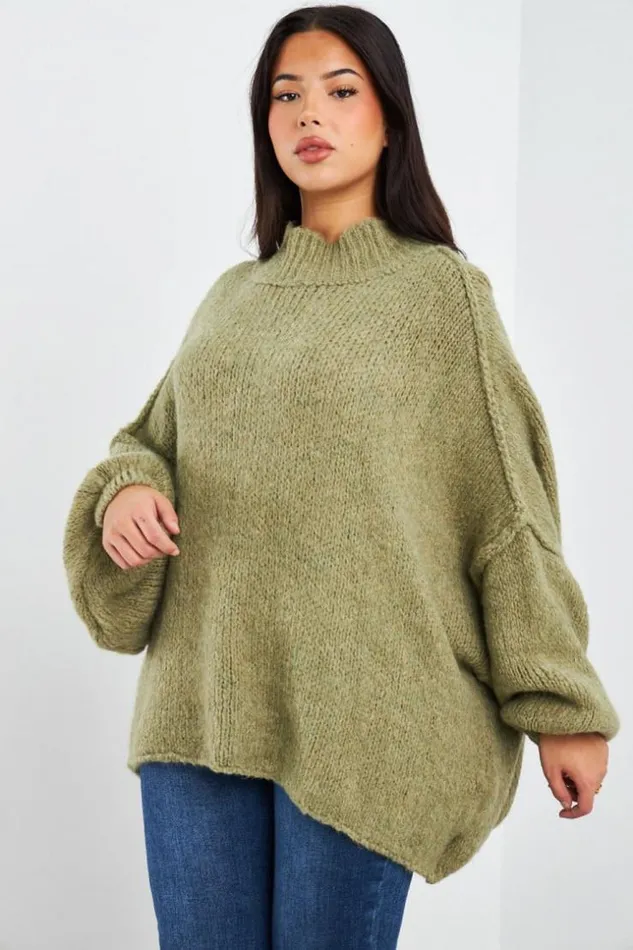 Women Pull Kaki Textur Col Montant Khaki Brentiny Paris Sweaters and Sweatshirts Women Pull Kaki Textur Col Montant Khaki Brentiny Paris Sweaters and Sweatshirts