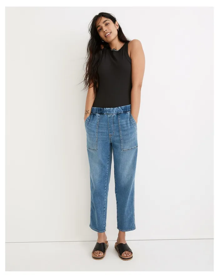 Women Pull On Relaxed Jeans In Boyer Wash Boyer Wash Madewell Pants