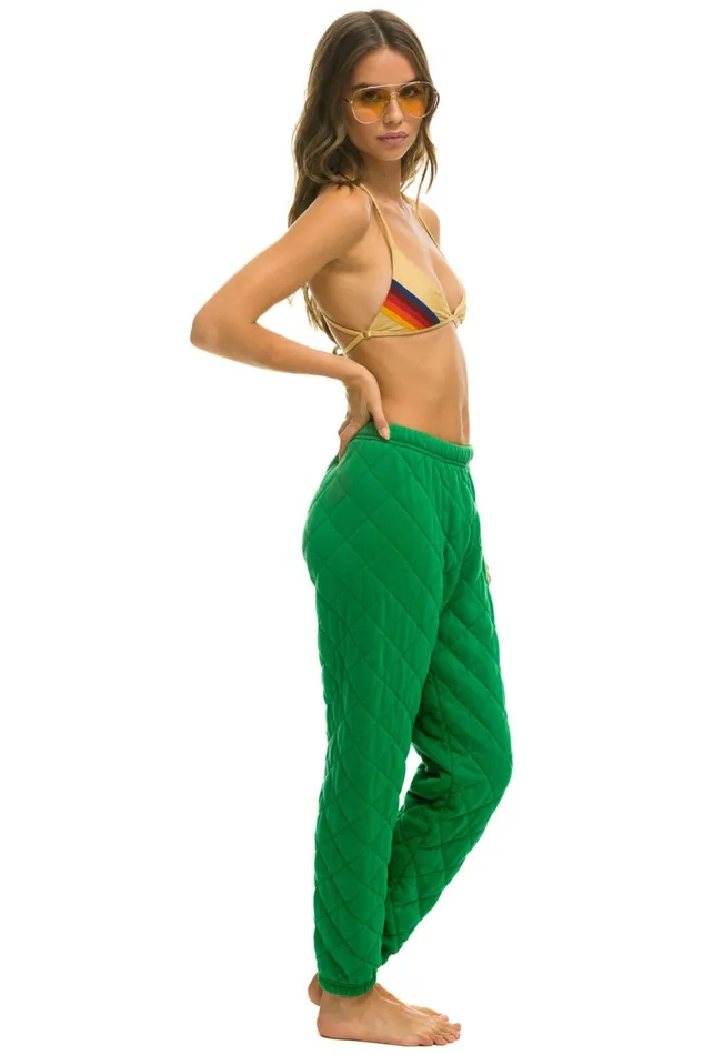 Women QUILTED SWEATPANTS 8211 KELLY GREEN Aviator Nation Sweatpants Women QUILTED SWEATPANTS 8211 KELLY GREEN Aviator Nation Sweatpants