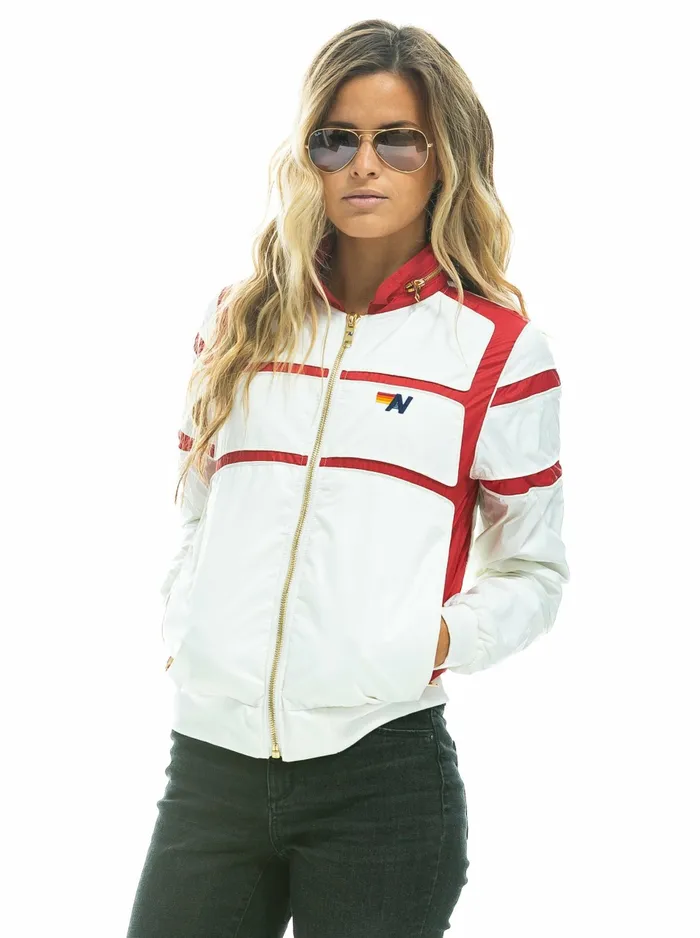 Women RACER JACKET 8211 WHITE CHERRY Aviator Nation Outerwear