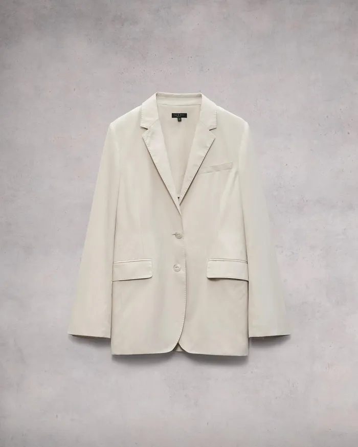 Women Rag and Bone Blazers and Vests Odessa Cotton Poplin Blazer Beige Women Rag and Bone Blazers and Vests Odessa Cotton Poplin Blazer Beige