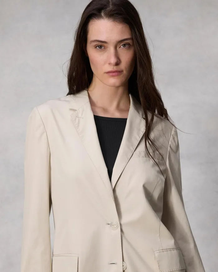 Women Rag and Bone Blazers and Vests Odessa Cotton Poplin Blazer Beige Women Rag and Bone Blazers and Vests Odessa Cotton Poplin Blazer Beige