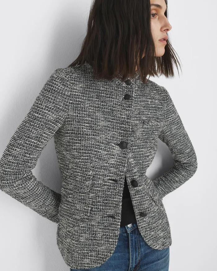 Women Rag and Bone Blazers and Vests Slade Italian Tweed Blazer Black Multi