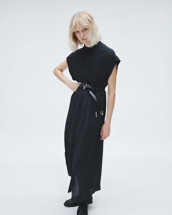 Women Rag and Bone Dresses and Skirts Robin Viscose Shirt Dress Black