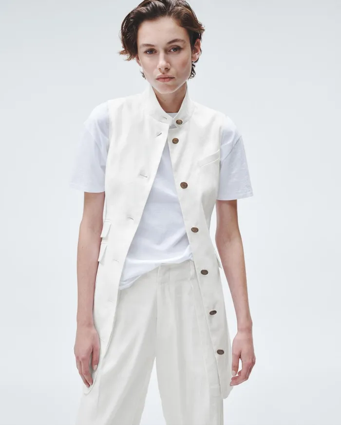 Women Rag and Bone Dresses and Skirts Slade Linen Vest Dress White