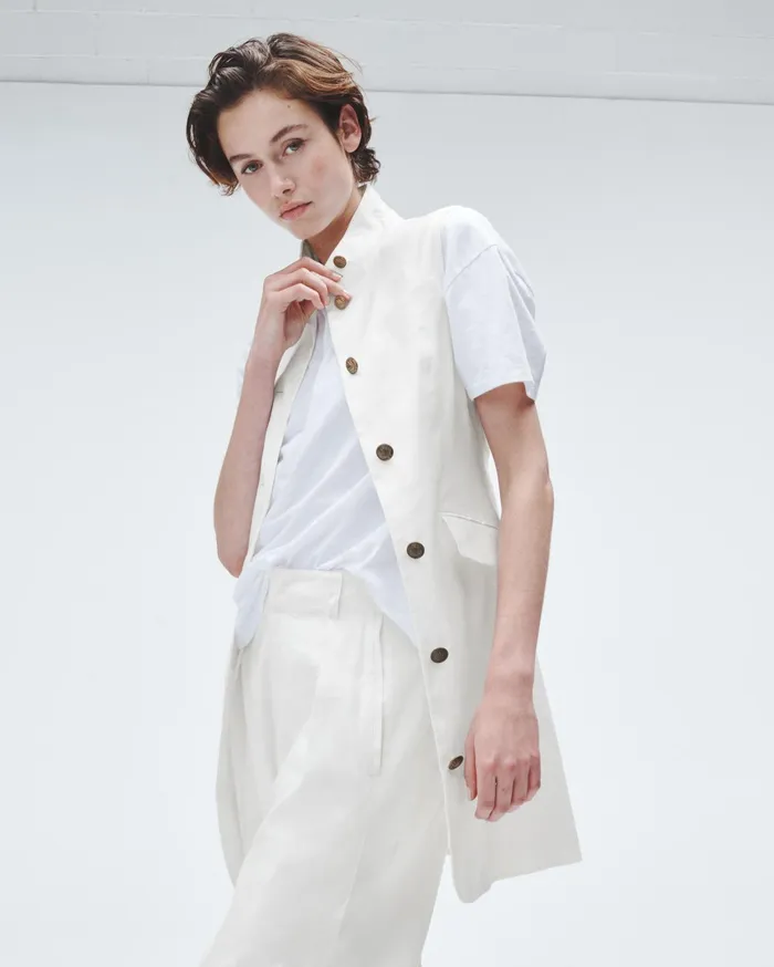 Women Rag and Bone Dresses and Skirts Slade Linen Vest Dress White