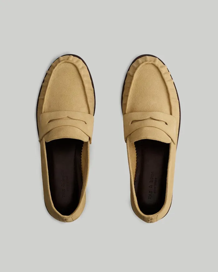 Women Rag and Bone Flats Sid Loafer Dune Suede