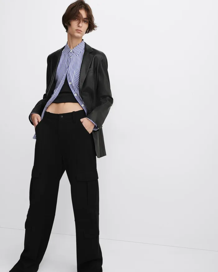 Women Rag and Bone Pants Irina Ponte Cargo Pant Black