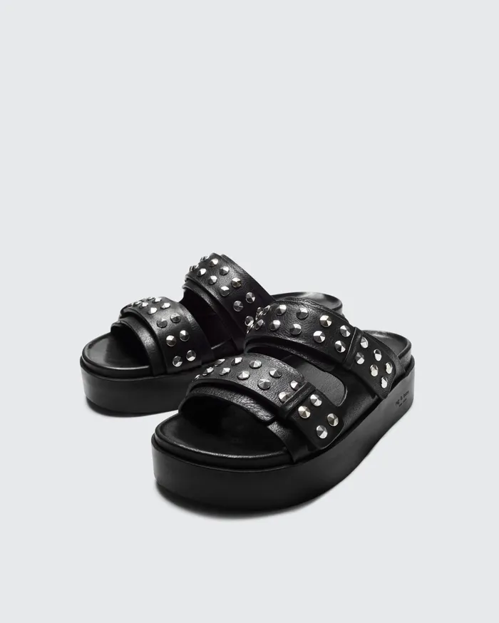Women Rag and Bone Sandals Geo Studded Platform Slide Black Women Rag and Bone Sandals Geo Studded Platform Slide Black