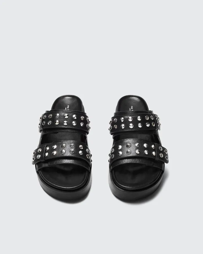 Women Rag and Bone Sandals Geo Studded Platform Slide Black Women Rag and Bone Sandals Geo Studded Platform Slide Black