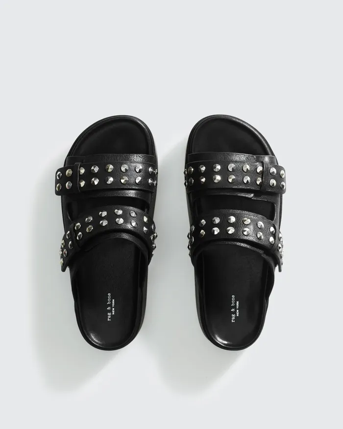 Women Rag and Bone Sandals Geo Studded Platform Slide Black Women Rag and Bone Sandals Geo Studded Platform Slide Black