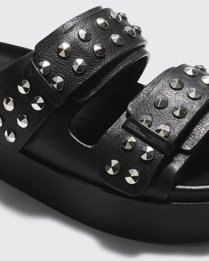 Women Rag and Bone Sandals Geo Studded Platform Slide Black Women Rag and Bone Sandals Geo Studded Platform Slide Black