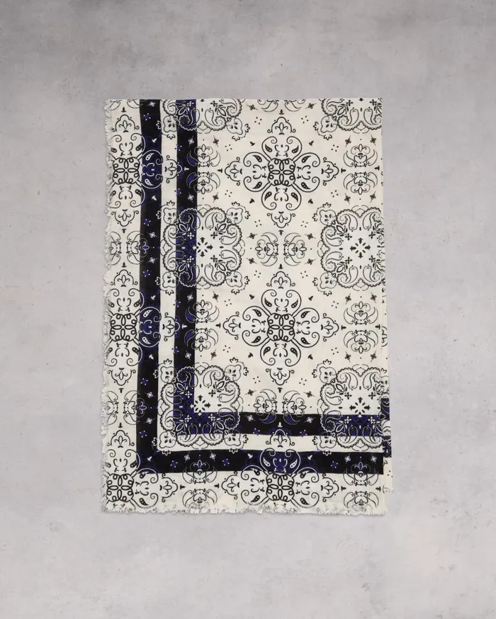 Women Rag and Bone Scarves and Ponchos Astra Paisley Cotton Scarf Vanilla