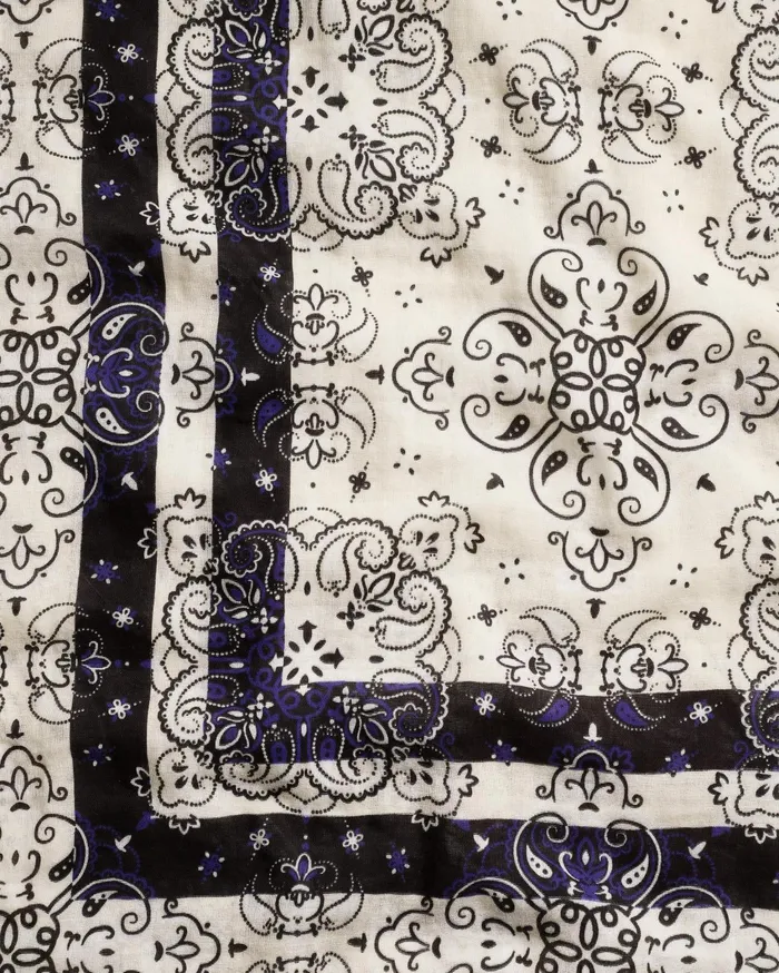 Women Rag and Bone Scarves and Ponchos Astra Paisley Cotton Scarf Vanilla Women Rag and Bone Scarves and Ponchos Astra Paisley Cotton Scarf Vanilla
