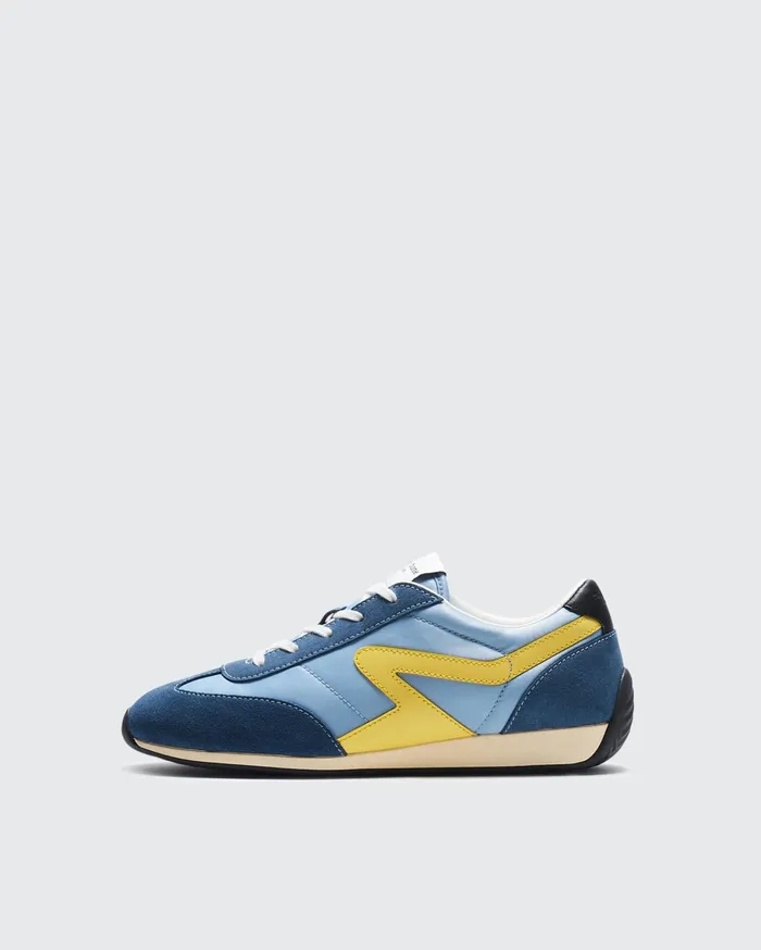 Women Rag and Bone Sneakers Retro Runner Slim Denim Blue