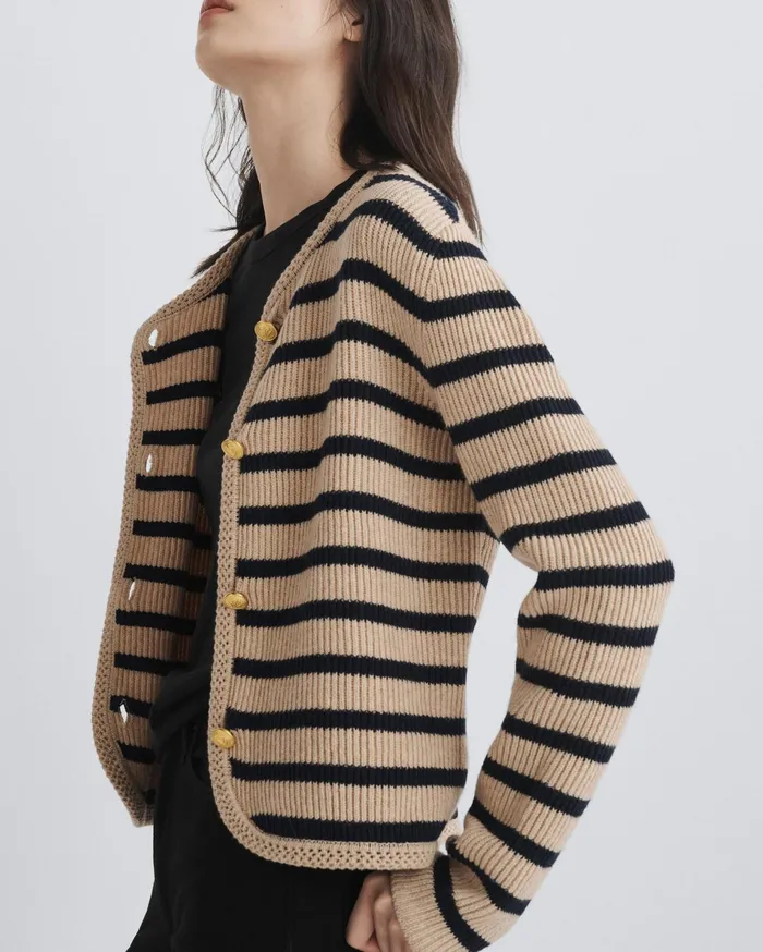 Women Rag and Bone Sweaters Nancy Wool Cardigan Oatmeal