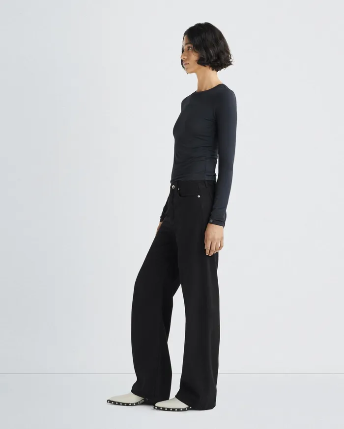 Women Rag and Bone TShirts Luca Long Sleeve Tee Black