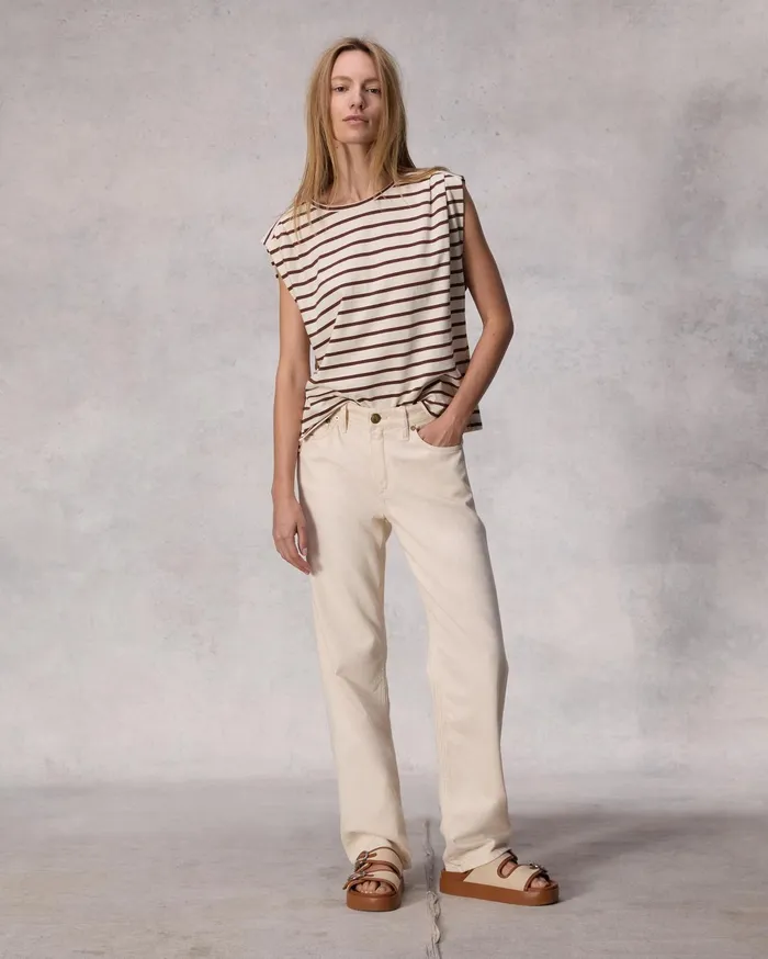 Women Rag and Bone TShirts Mica Striped Tank Brown Stripe Women Rag and Bone TShirts Mica Striped Tank Brown Stripe