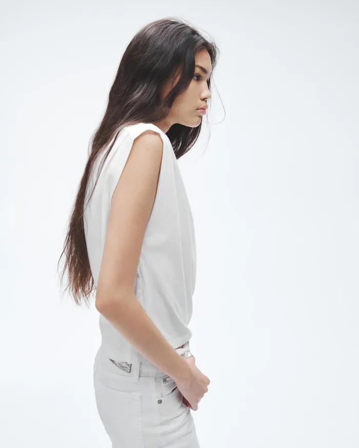 Women Rag and Bone TShirts Mica Tank White Women Rag and Bone TShirts Mica Tank White