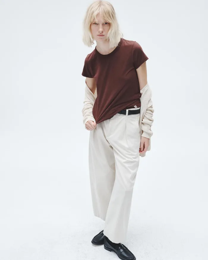 Women Rag and Bone TShirts The Slub Tee Chocolate