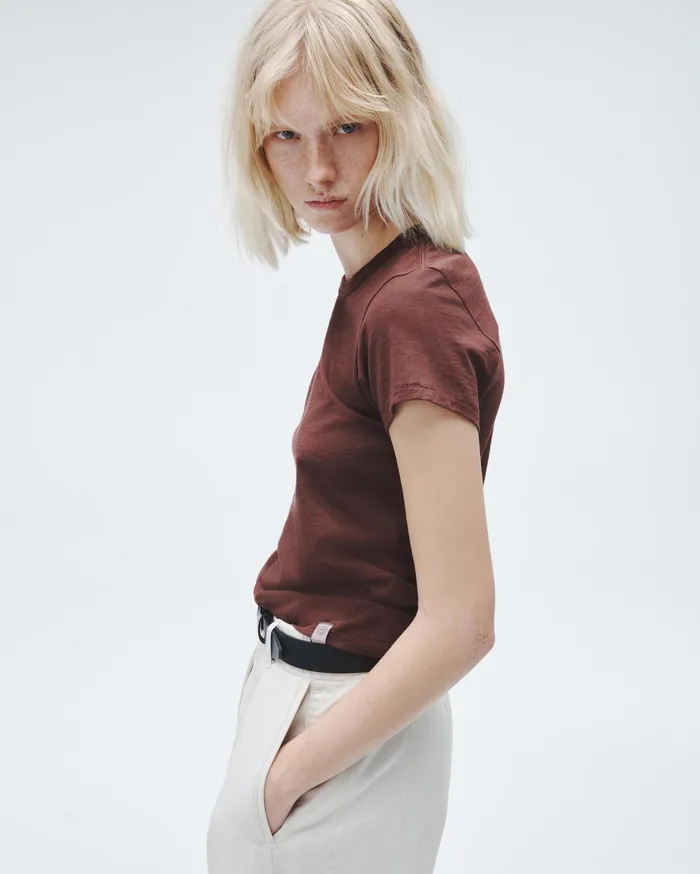 Women Rag and Bone TShirts The Slub Tee Chocolate Women Rag and Bone TShirts The Slub Tee Chocolate