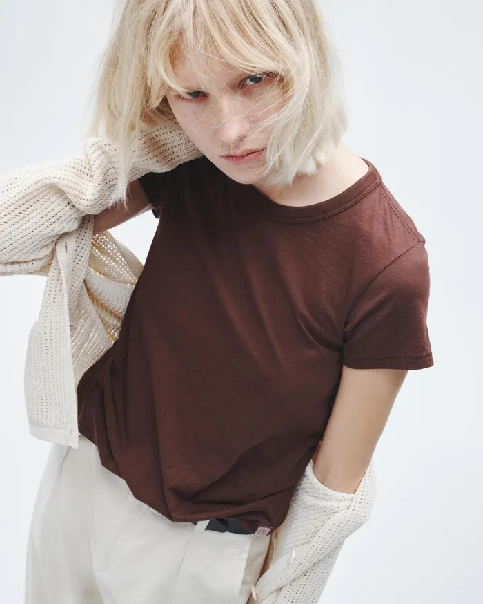 Women Rag and Bone TShirts The Slub Tee Chocolate Women Rag and Bone TShirts The Slub Tee Chocolate