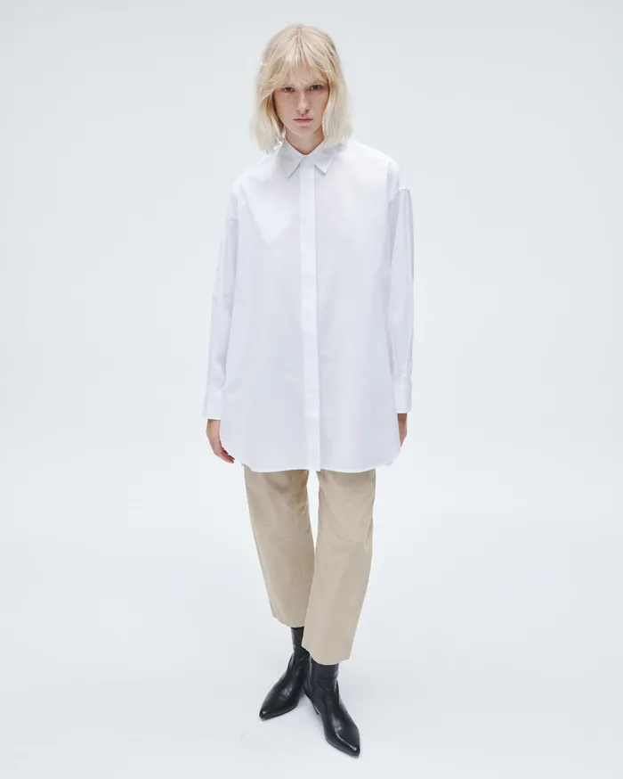 Women Rag and Bone Tops Fia Cotton Poplin Shirt White
