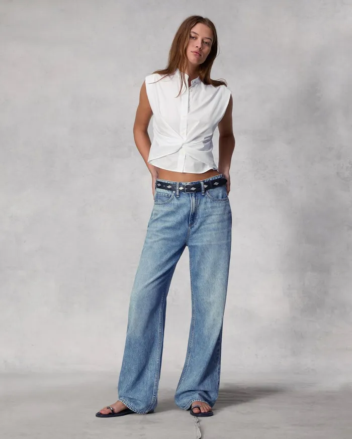 Women Rag and Bone Tops Louisa Cotton Poplin Sleeveless Shirt White Women Rag and Bone Tops Louisa Cotton Poplin Sleeveless Shirt White
