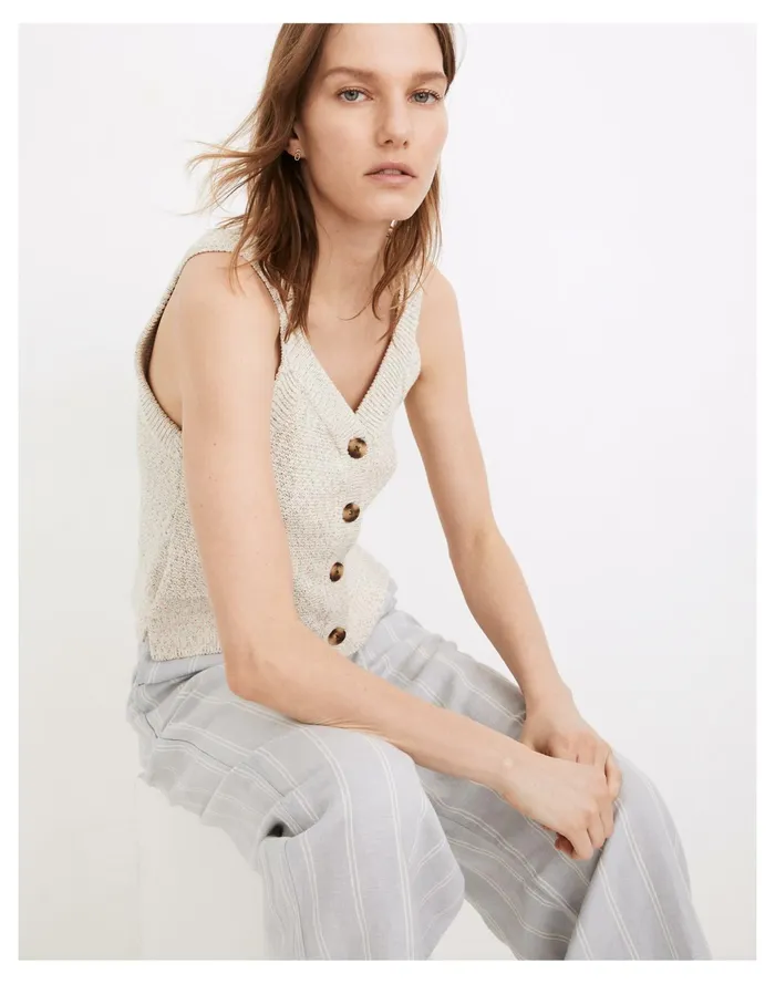 Women Rainbow Marled Wakefield Button Front Sweater Tank Marled Beach Madewell Sweaters Women Rainbow Marled Wakefield Button Front Sweater Tank Marled Beach Madewell Sweaters