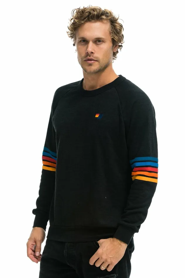 Women RAINBOW STITCH SLEEVE CREW SWEATSHIRT 8211 BLACK 2 Aviator Nation UnisexCrewSweatshirt Women RAINBOW STITCH SLEEVE CREW SWEATSHIRT 8211 BLACK 2 Aviator Nation UnisexCrewSweatshirt
