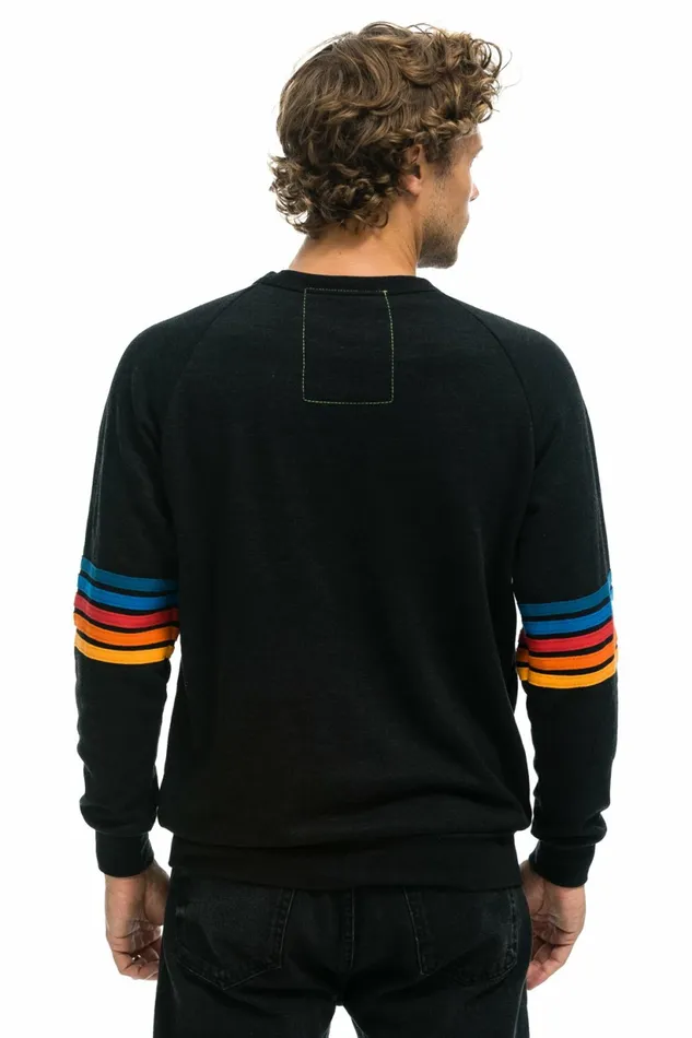 Women RAINBOW STITCH SLEEVE CREW SWEATSHIRT 8211 BLACK 2 Aviator Nation UnisexCrewSweatshirt Women RAINBOW STITCH SLEEVE CREW SWEATSHIRT 8211 BLACK 2 Aviator Nation UnisexCrewSweatshirt