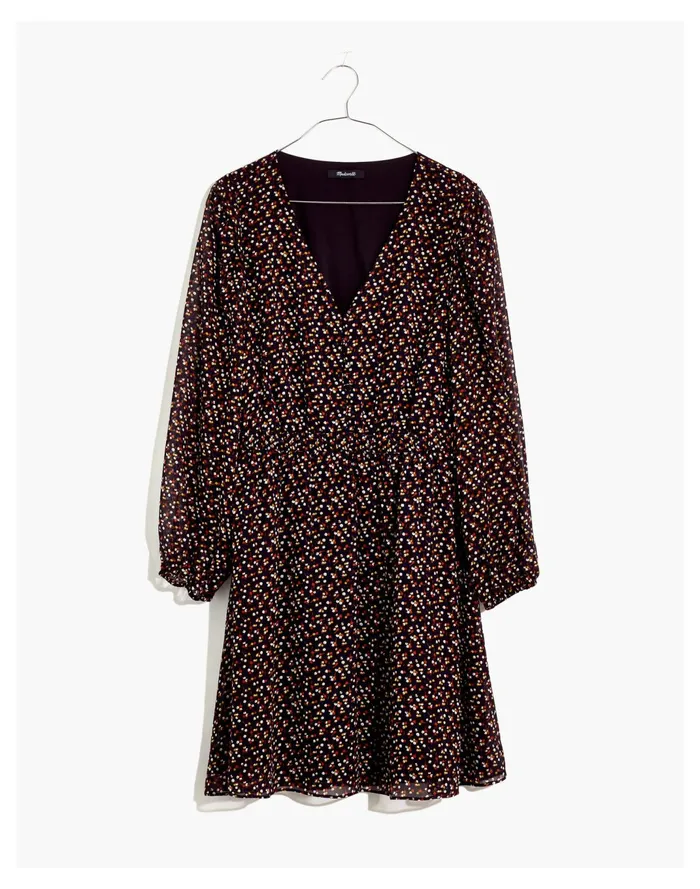 Women Resourced Georgette Button Front Mini Dress In Adorable Ditsy True Black Madewell Dresses Women Resourced Georgette Button Front Mini Dress In Adorable Ditsy True Black Madewell Dresses