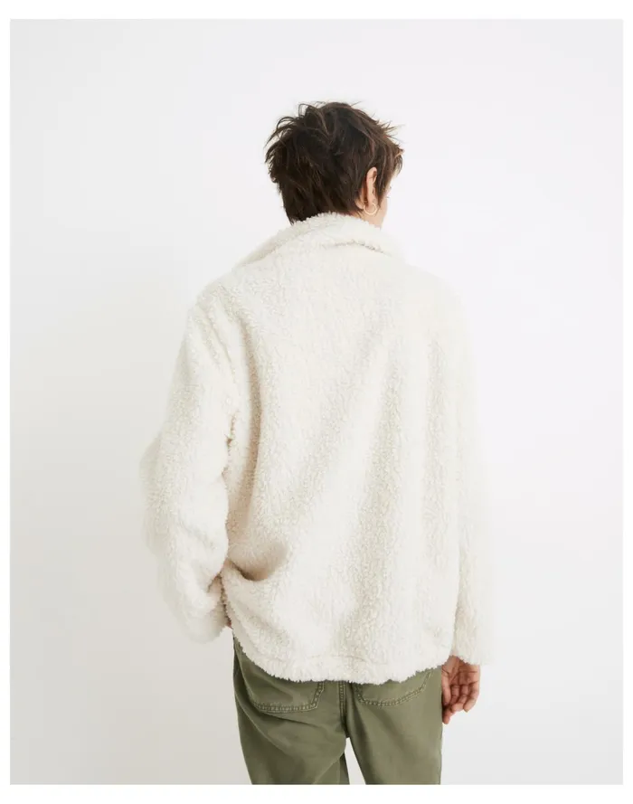 Women Resourced Sherpa Zip Jacket Antique Cream Madewell Jackets Women Resourced Sherpa Zip Jacket Antique Cream Madewell Jackets