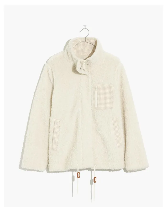 Women Resourced Sherpa Zip Jacket Antique Cream Madewell Jackets Women Resourced Sherpa Zip Jacket Antique Cream Madewell Jackets