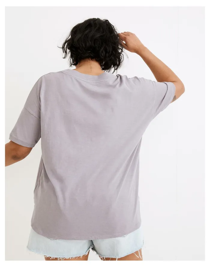 Women Relaxed Henley Tee Faded Lavender Madewell Tees Women Relaxed Henley Tee Faded Lavender Madewell Tees