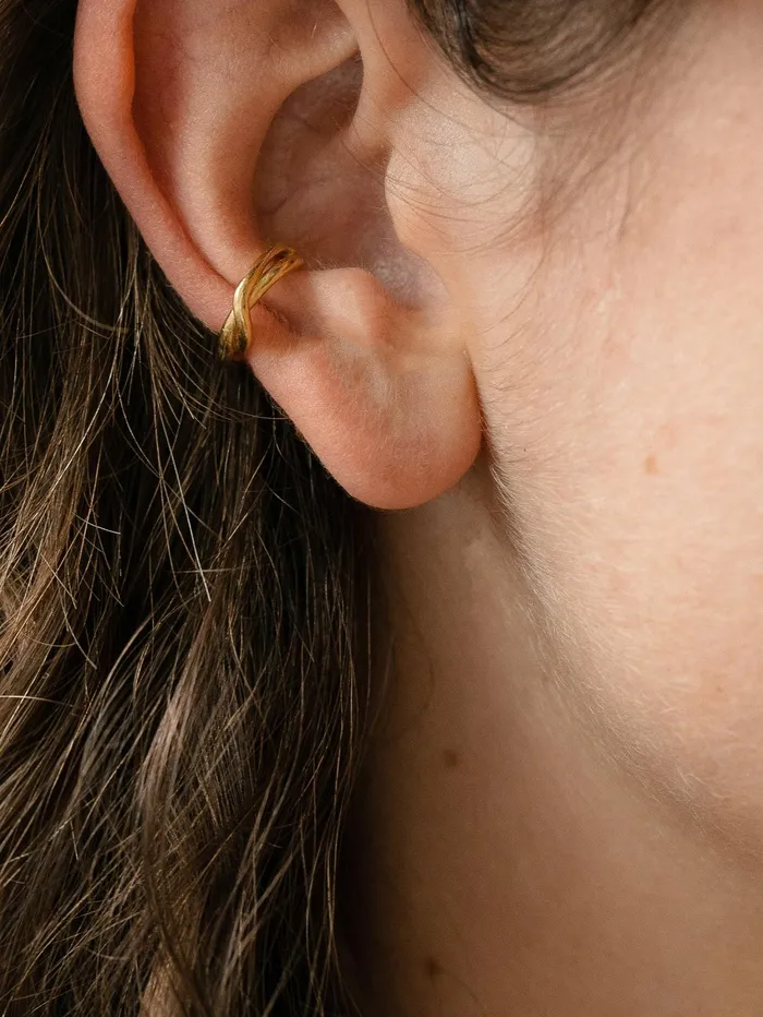 Women Released From Love 8211 Classic Ear Cuff 001 In Gold Vermeil The UNDONE Earrings