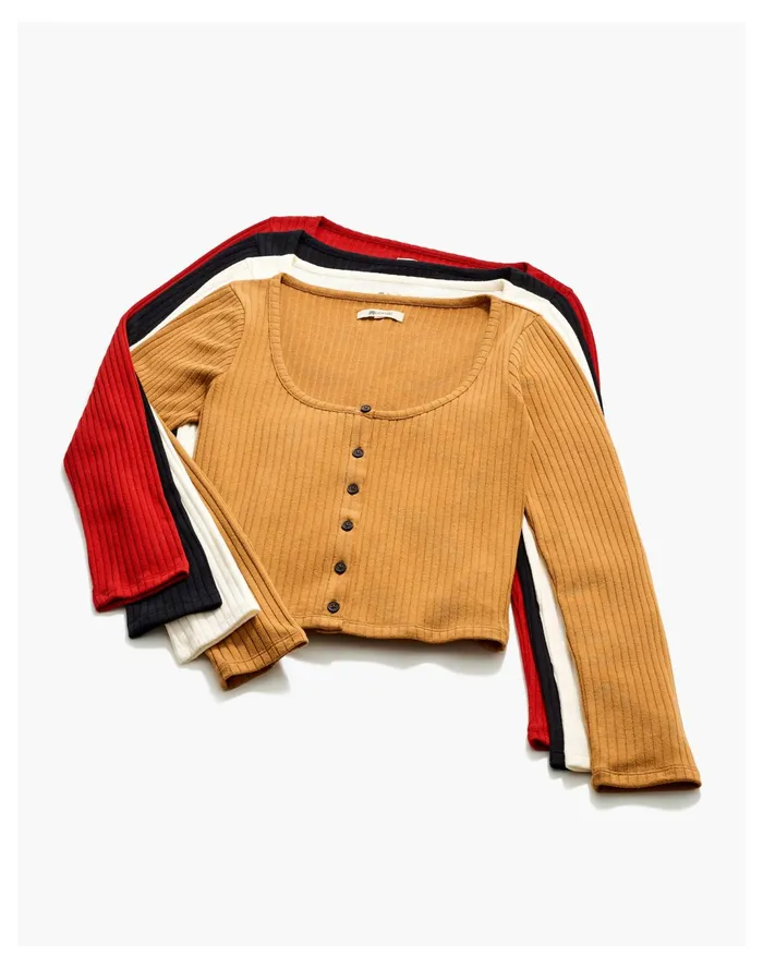 Women Ribbed Cardigan Crop Tee True Black Madewell Sweaters Women Ribbed Cardigan Crop Tee True Black Madewell Sweaters