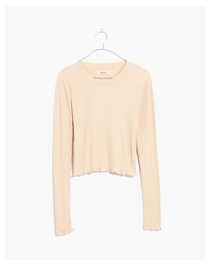 Women Ribbed Pajama Baby Tee Avalon Pink Madewell Pajamas