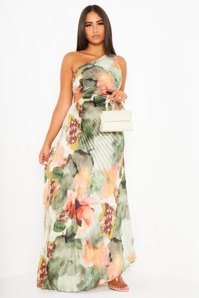 Women Robe Kaki One Shoulder Plisses Et Fleurie Khaki Brentiny Paris Short Dresses Women Robe Kaki One Shoulder Plisses Et Fleurie Khaki Brentiny Paris Short Dresses